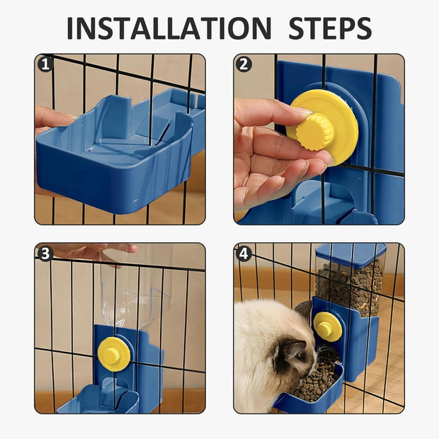 Hanging Automatic Food Water Dispenser Rabbit Feeders For Cages Automatic Pet Feeder For Rabbit Chinchilla Hedgehog Guinea Pig