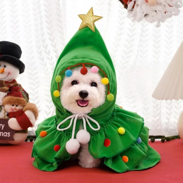 Autumn And Winter Christmas Pet Clothes Two Color Cloak Pet Cloak Shawl Dog Transfiguration