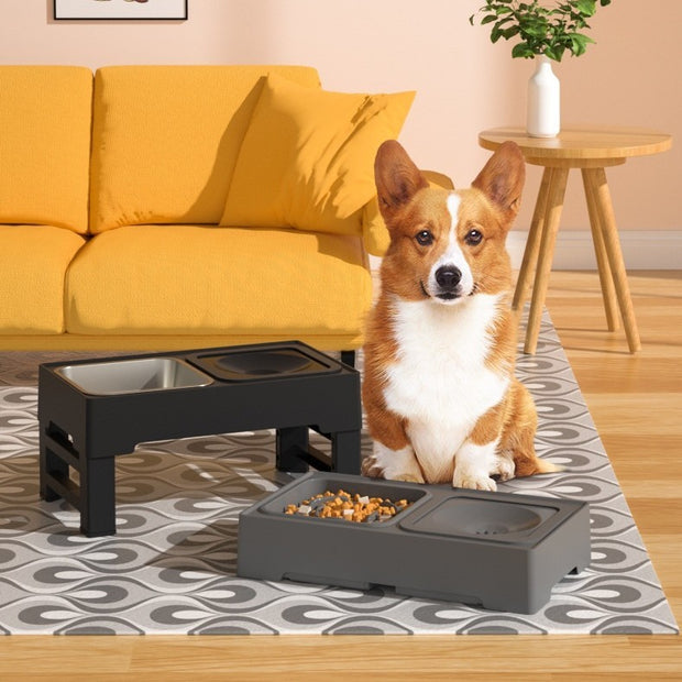 Dog Double Bowls Stainless Stand 